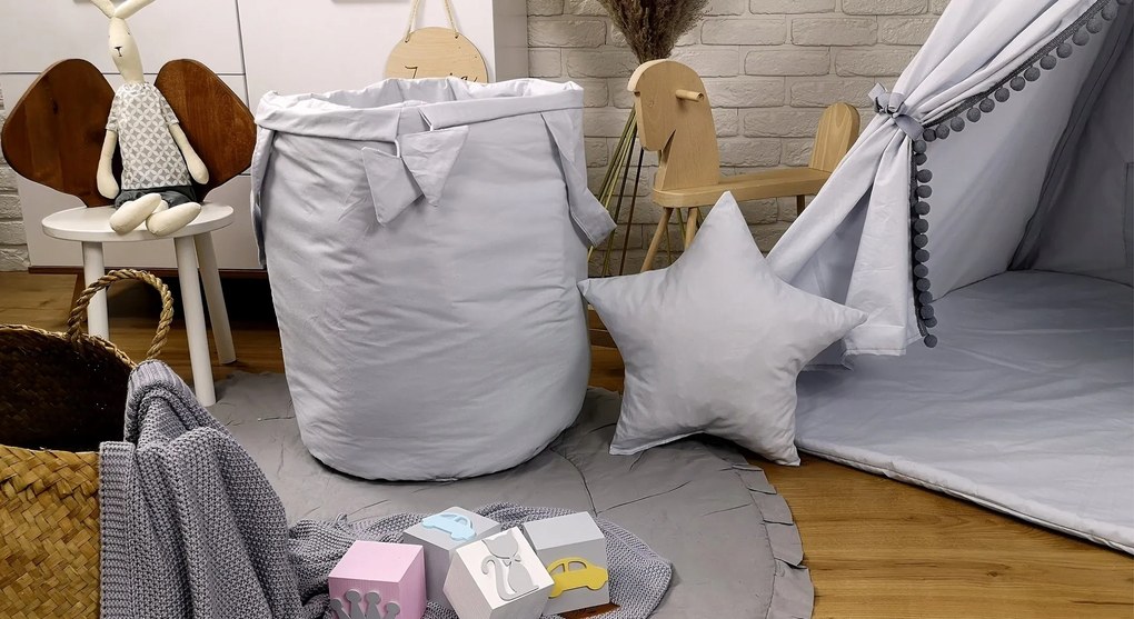 Detský stan TEEPEE (TÍPÍ) SUPERIOR s doplnkami - ŠEDÝ