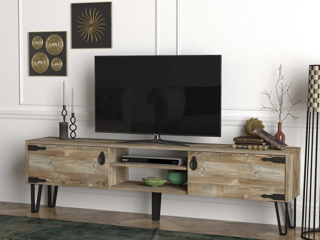 TV stolek COSTA 180 cm černý/ořech
