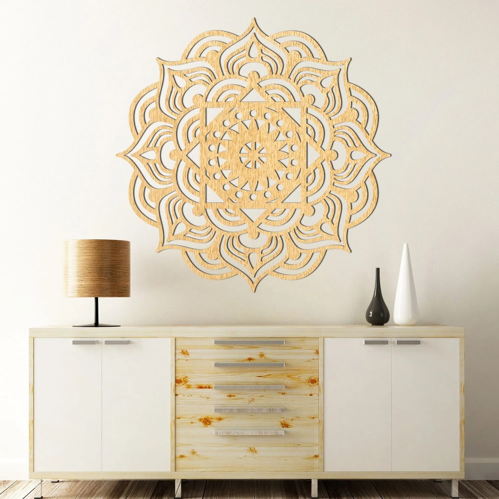Drevená dekorácia na stenu mandala | ROMANCE: Preglejka Topoľ - Honey 3071 20 cm 3993-88488 PR0353