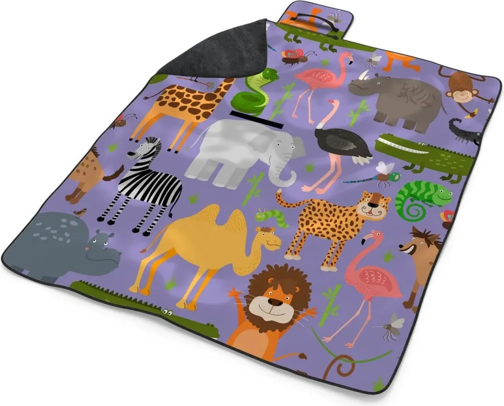 Sablio Plážová deka Animované safari: 200x140 cm