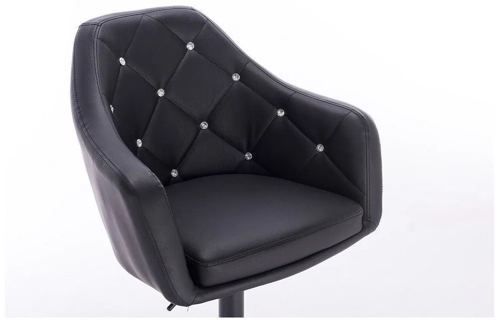 LuxuryForm DESIGN Barová stolička ROMA na čiernej hranatej podstave - čierna
