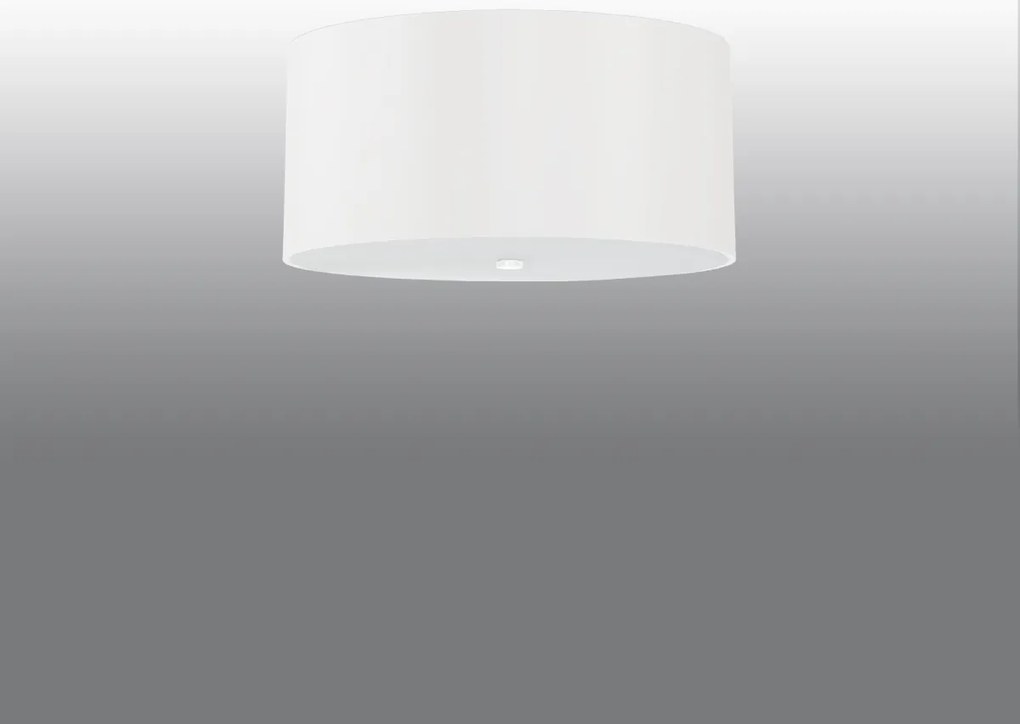 Stropné svietidlo Otto, 1x biele textilné tienidlo, (biele sklo), (fi 50 cm)
