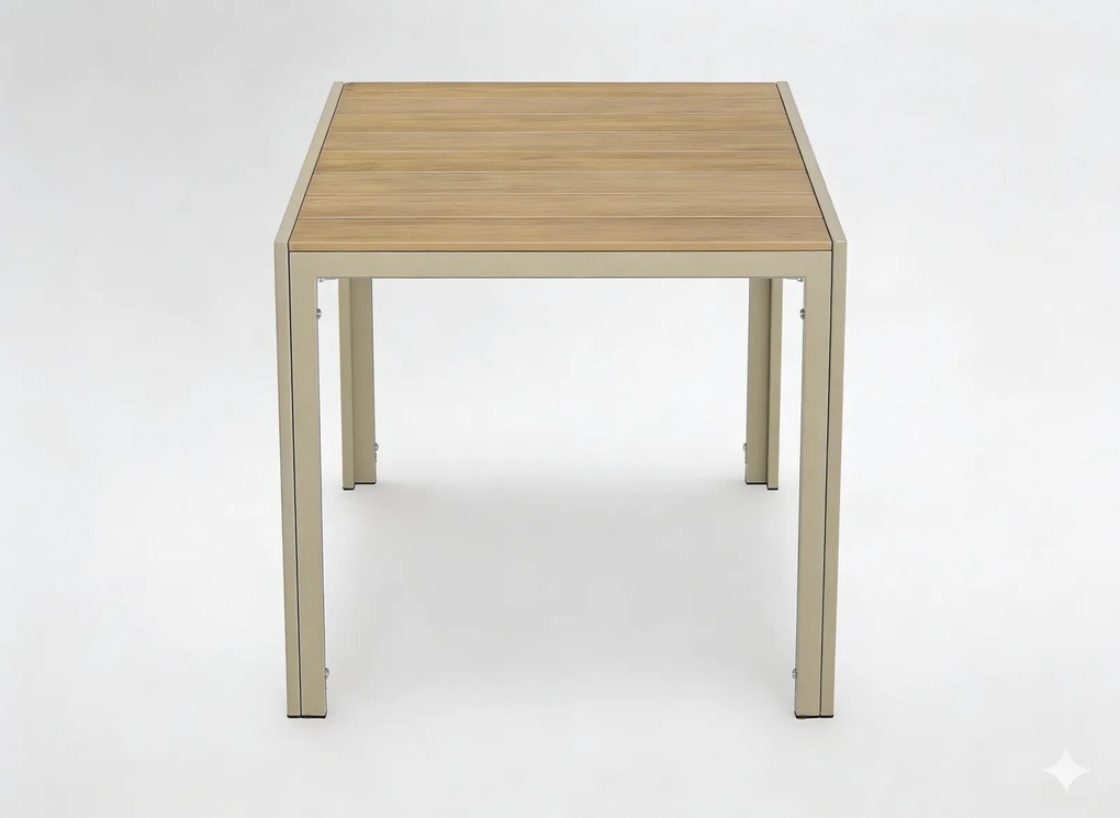 BEŽOVÝ HLINÍKOVÝ ZÁHRADNÝ STÔL 80 x 80 x 73 CM