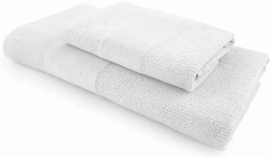 Sada uterákov CARRARA 1ks 60x100 cm a 1ks 40x55 cm 100% bavlna, biela
