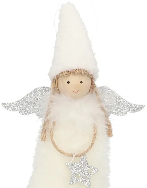 Vianočná ozdoba PLYS biely anjelik 985076