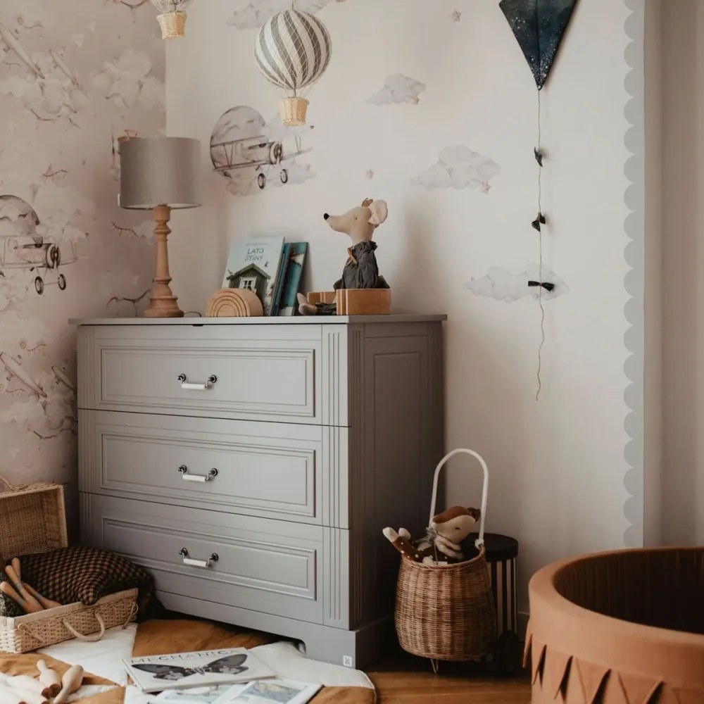 Samolepka do detskej izby šedé kruhy priemer 9cm