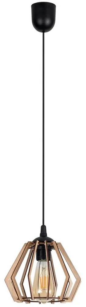 Luster na lanku BERGO 1xE27/60W/230V čierna