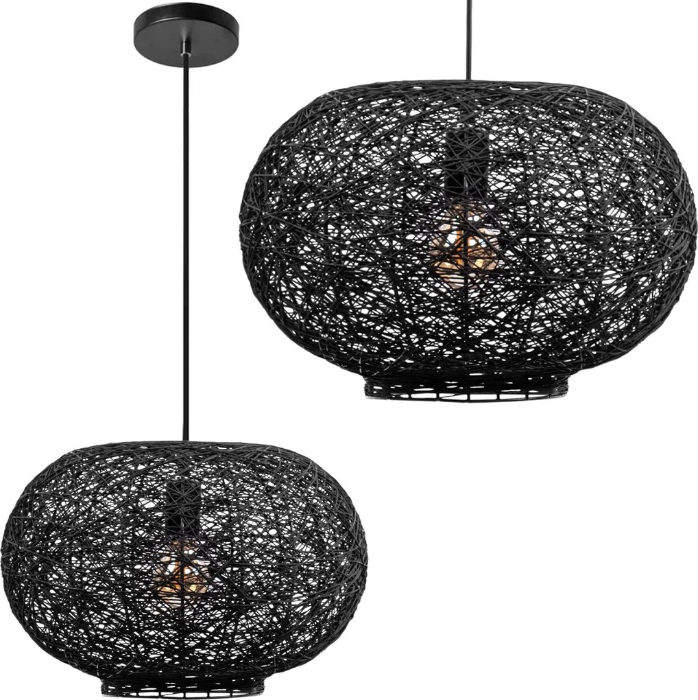 Toolight Toolight, stropné svietidlo 40cm 1xE27 APP1321-1CP, čierna, OSW-02695