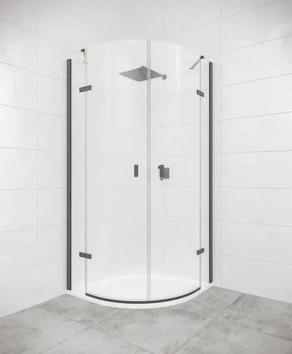 Hüppe Strike New sprchový kout čtvrtkruh 100x197 cm ľavý čierná SIKOKHS100TCL