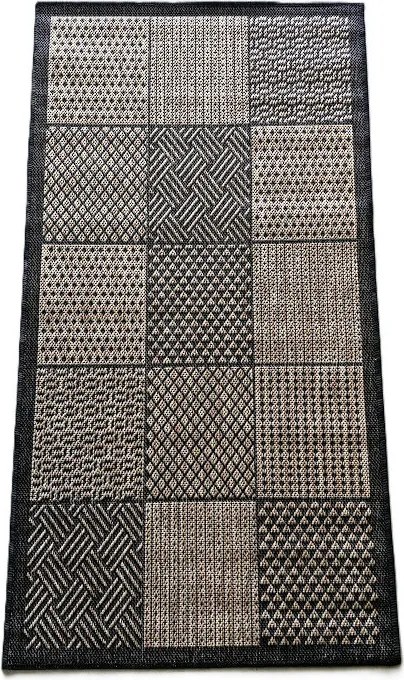 Sisalový koberec s geometrickým vzorom – béžovo-sivý, obdĺžnikový Rozmer: 80x150 cm
