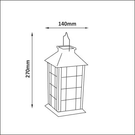 BERGE LED solárny záhradný lampáš 27 cm