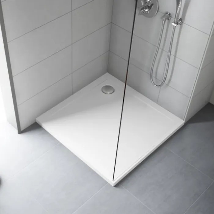 Polimat Štvorcová akrylátová sprchová vanička Geos 80x80 (90x90, 100x100) POLIMAT-Farba: Biela, POLIMAT-Rozmery: 90x90