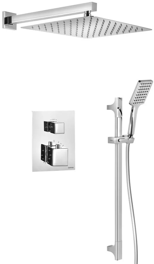 Sapho Sapho, Podomietkový sprchový set s termostatickou batériou, box, 2 výstupy, chróm, 1102-32-21