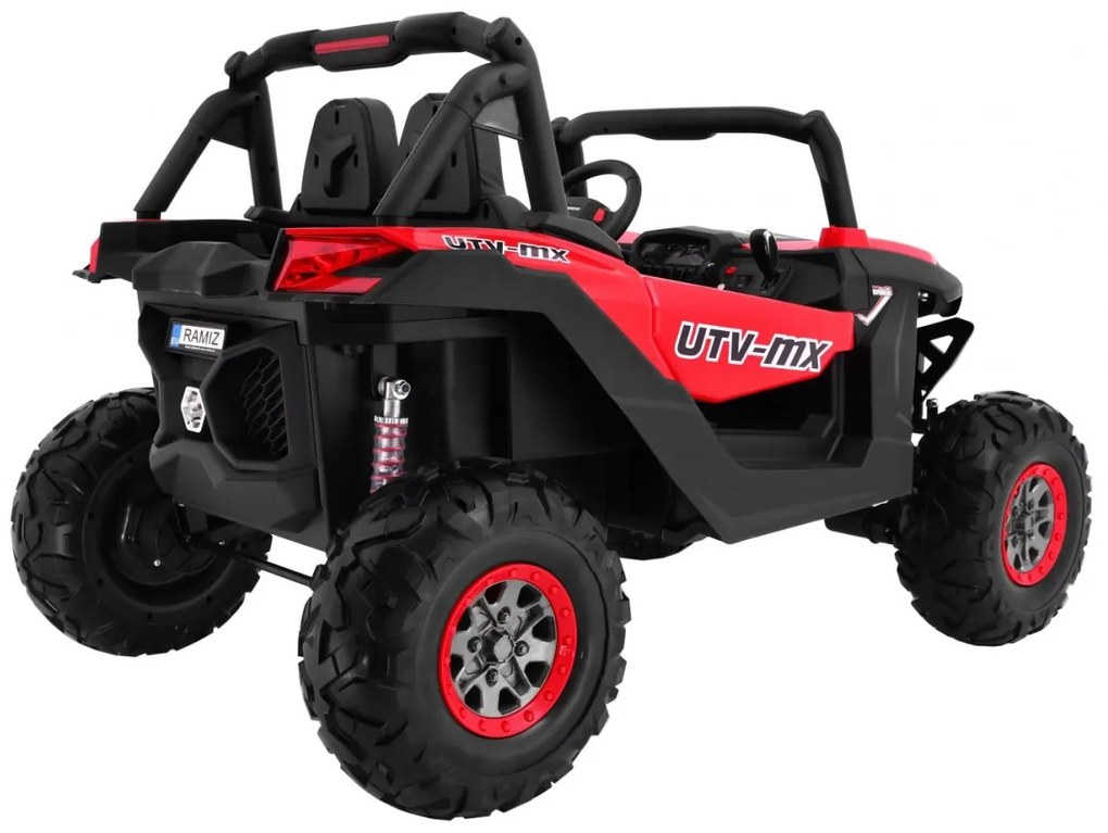 RAMIZ ELEKTRICKÁ AUTÍČKO JEEP UTV - MX - ČERVENÁ - 4X4 MOTOR - 4x45W BATÉRIA - 2 x 12V/7Ah - 2023