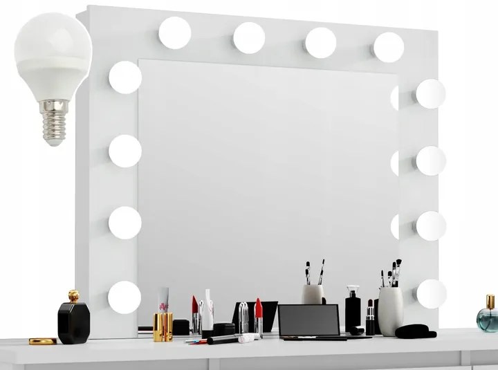 JAKS Toaletný stolík Hollywood Premium s LED osvetlením TL08 White