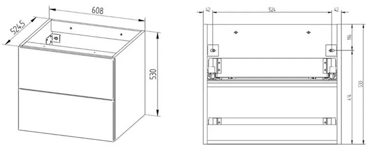 Mereo, Ponte, kúpeľňová skrinka 61x53x53 cm, dub kronberg, MER-CN220S