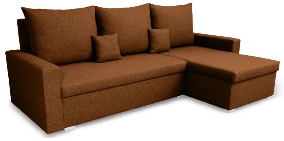 Rozkládací rohová sedací souprava MONDI Hnědá