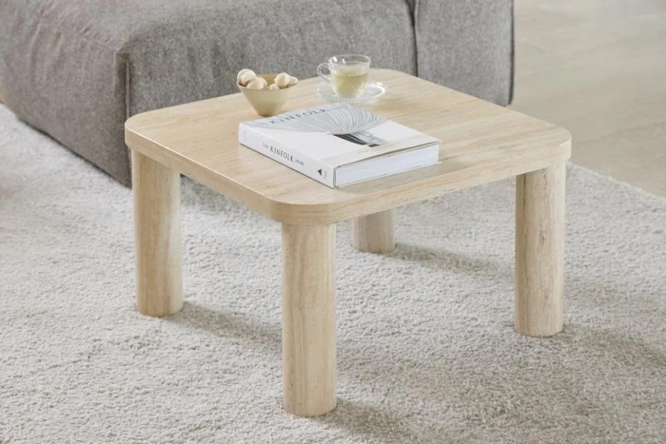 Konferenčný stolík Solano 60 cm béžový travertín