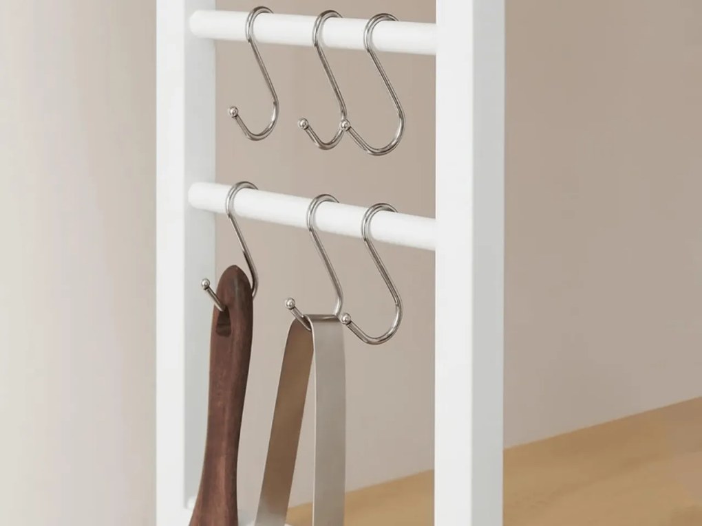 Kuchynský regál LORANO 167x80 cm, biely / dekor dub