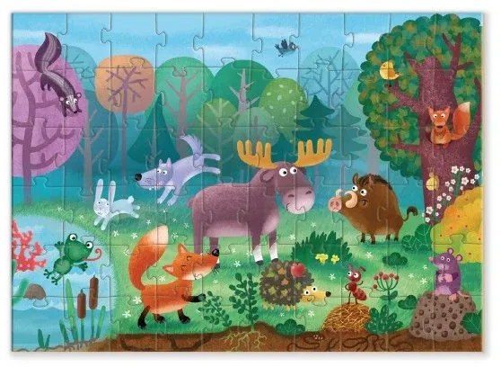 Puzzle Lesné zvieratá/živočíchy 32x23cm 60 dielikov