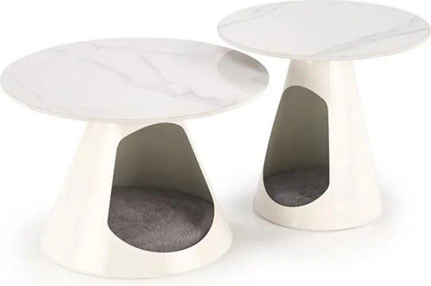 Konferenčný stolík Osario biela mramor/biela