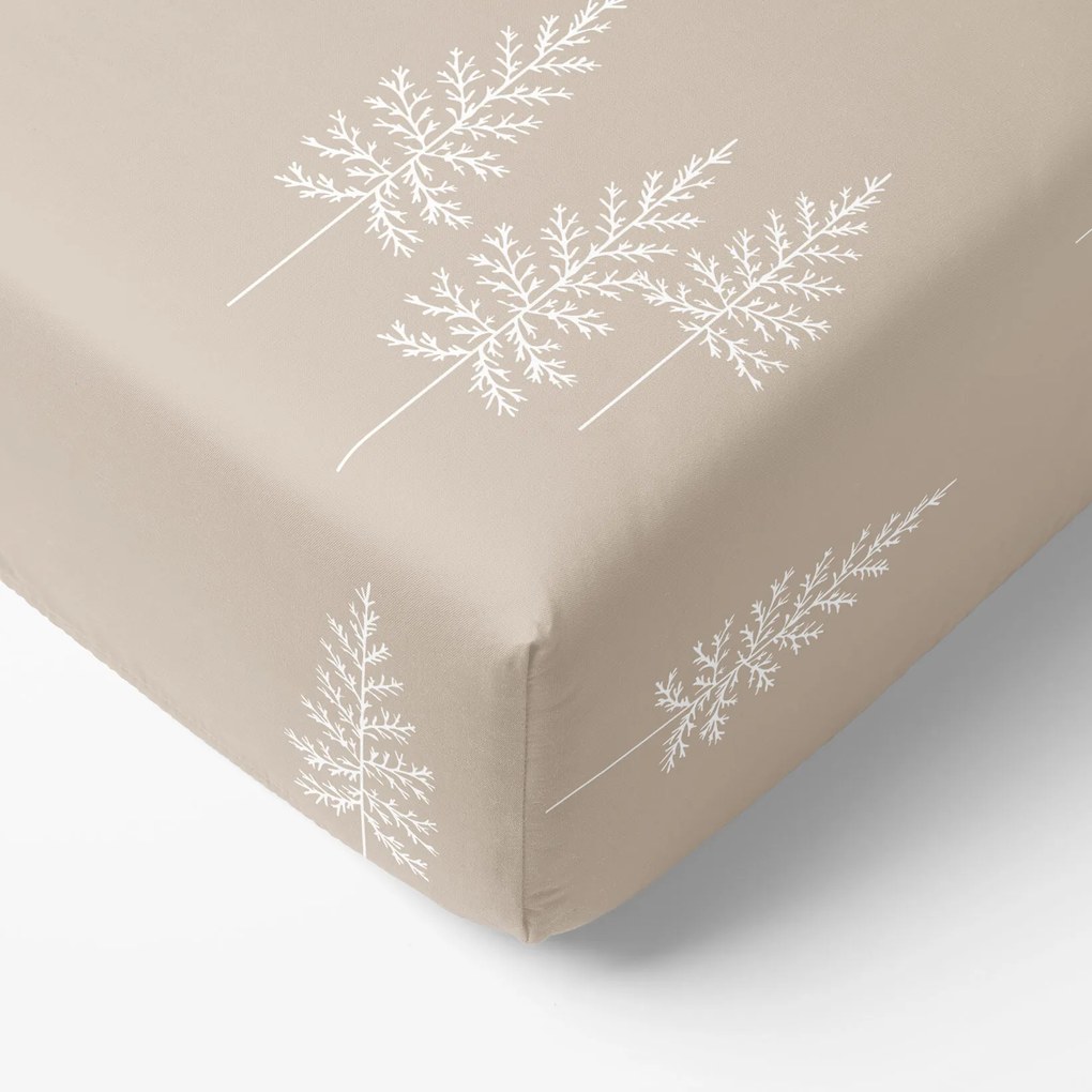 Goldea vianočná bavlnená napínacia plachta - severské stromčeky 120 x 200 cm