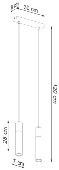 Sollux SL.0966 - Luster na lanku ZANE 2xGU10/40W/230V betón/drevo