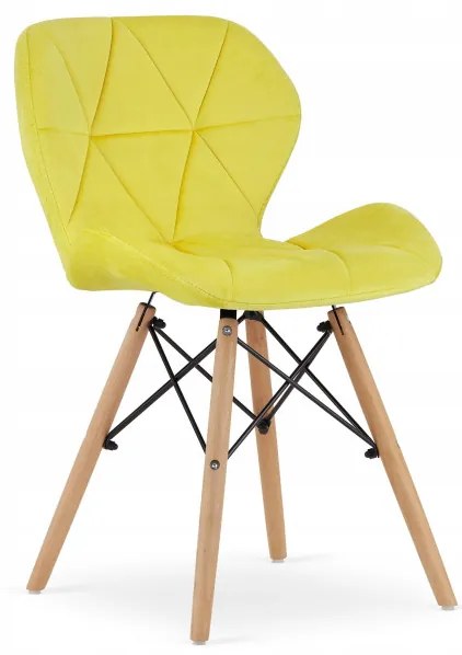 Jedálenský stôl TODI biely 60 cm s dvoma stoličkami LAGO žlté