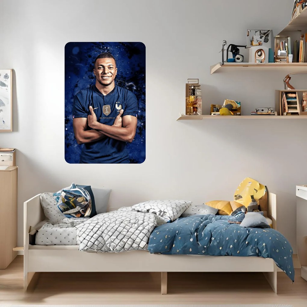 Textilná nálepka na stenu "Kylian Mbappé"