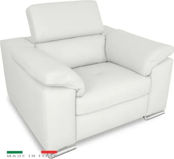 Moderné kožené kreslo LOREN II, biela (madras - 122 white)