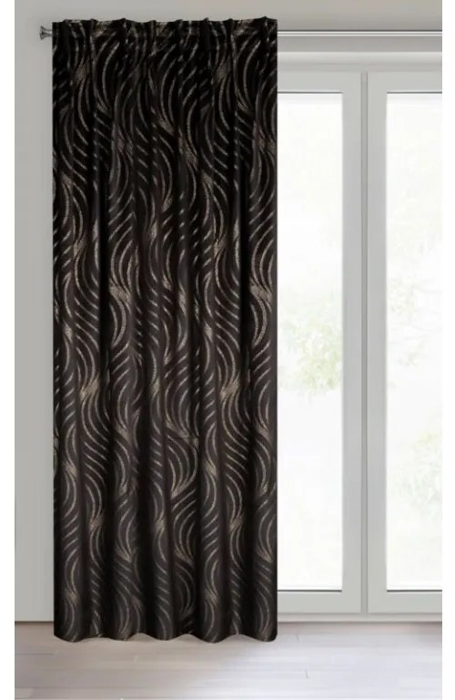 DECOREUM zamatový záves s potlačou šampanského 140 cm x 250 cm čierna 100 % polyester Rozmer varianty: 140 cm x 270 cm, Farba varianty: čierna 105442