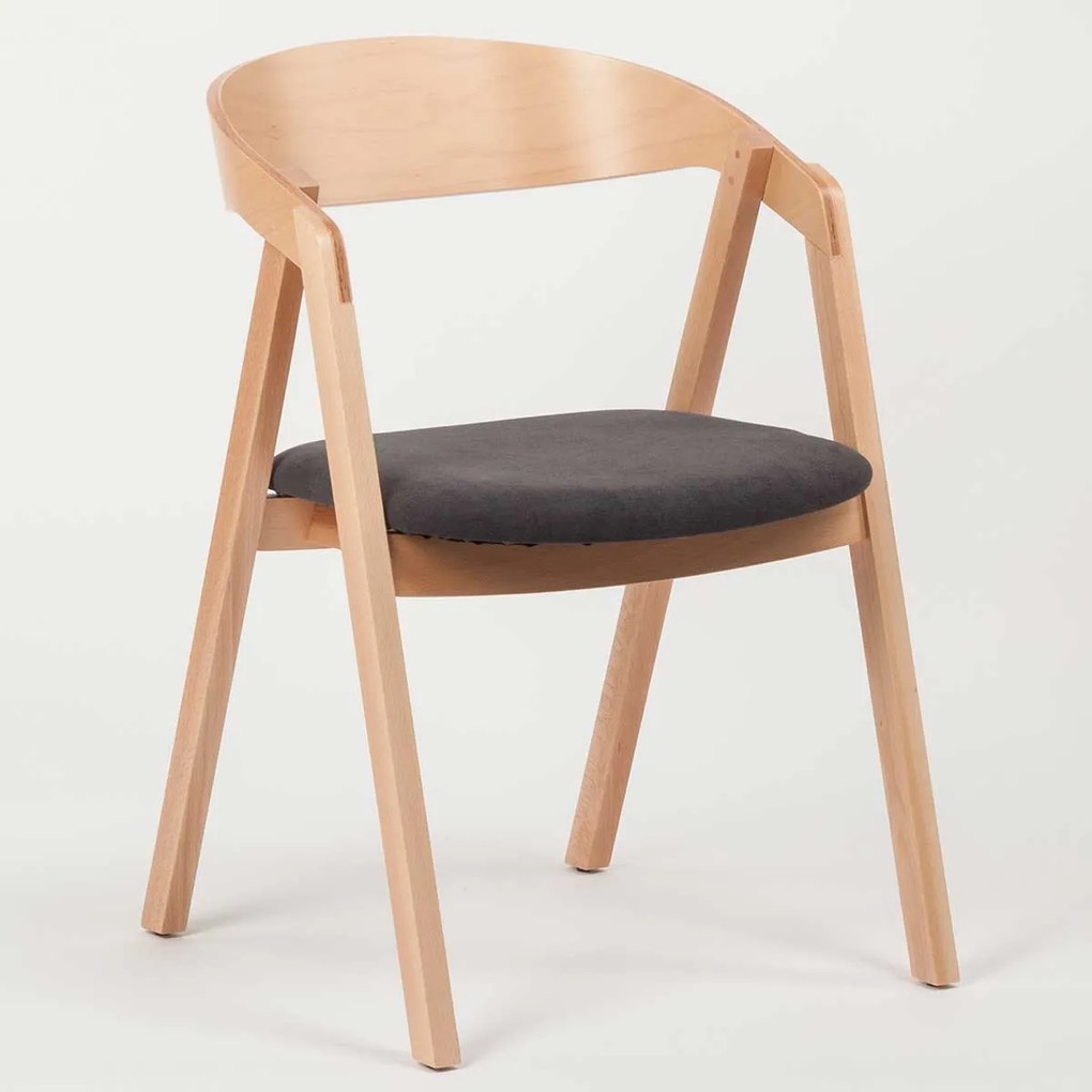 Stima stolička GURU buk s čalúneným sedákom Vyberte odtieň ->: Dub, Vyberte látku ->: LUX Jeans 33