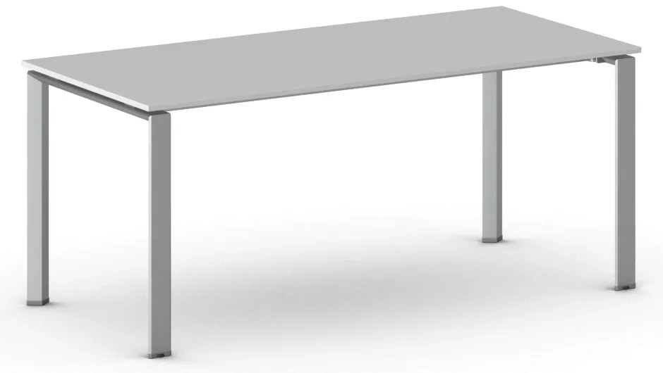 Rokovací kancelársky stôl PRIMO INFINITY, 180x90 cm, sivostrieborná podnož, sivá