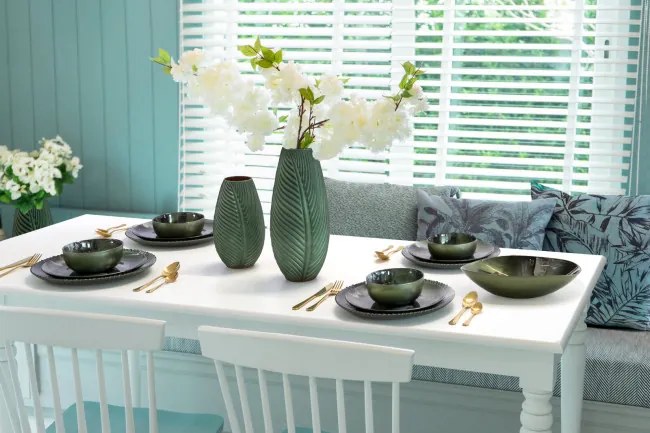 Dekoračný tanier SABA 02 zelený / oceľový