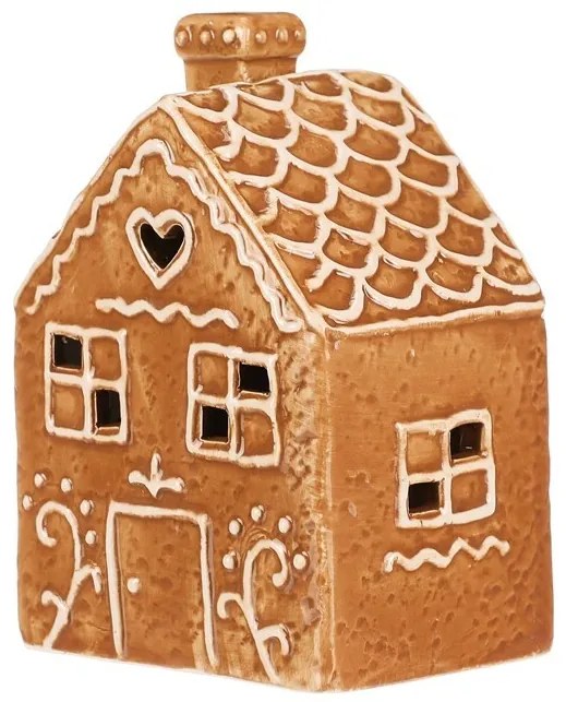 Keramický perníkový domček LED, hnedá