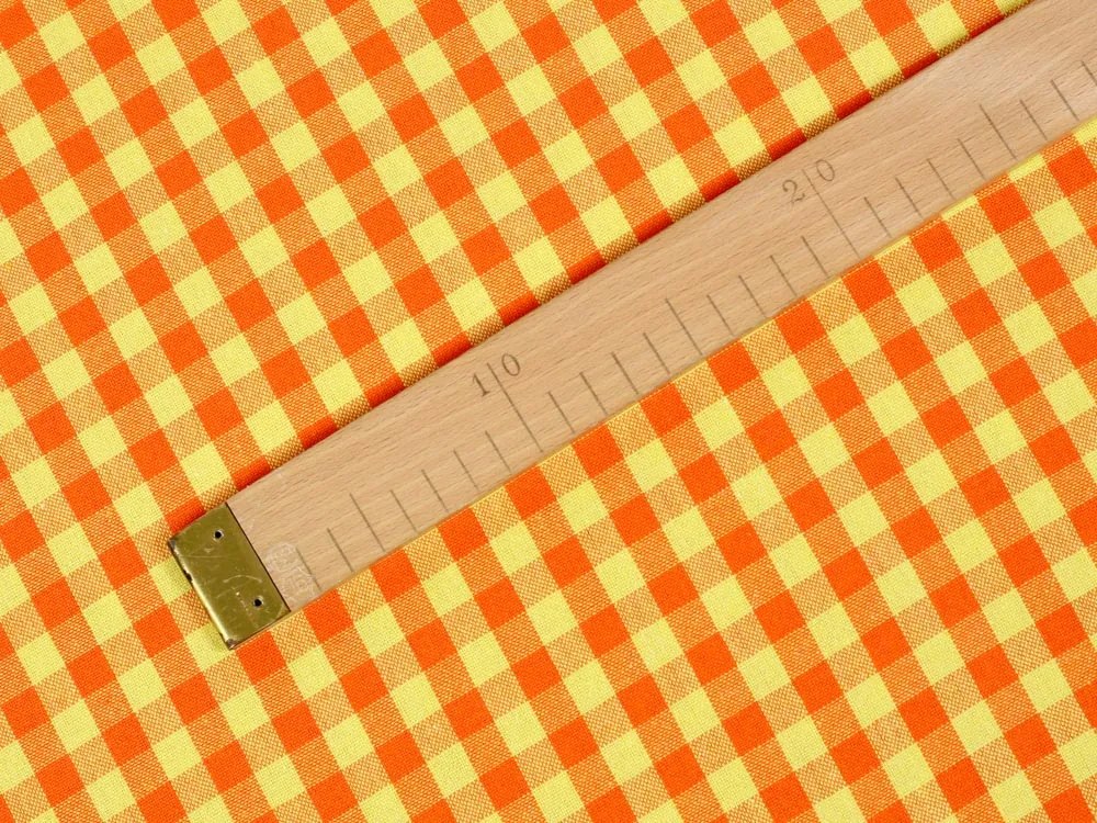 Biante Bavlnený záves Olivia OL-006 Oranžovo-žltá kocka malá 140x230 cm
