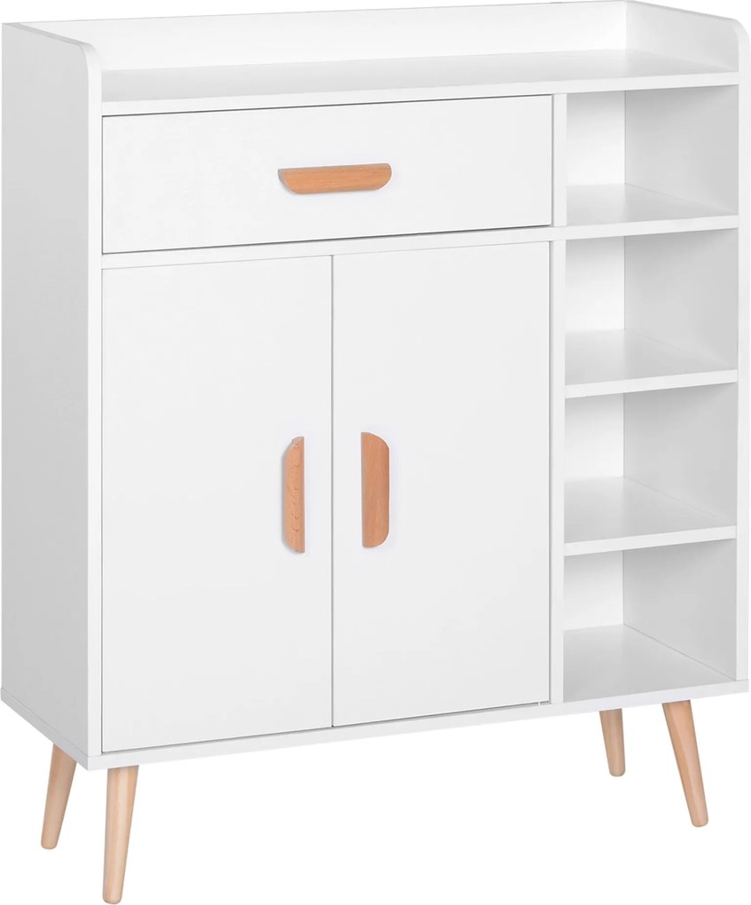 HOMCOM Komoda Buffet Stôl Konzolové Multifunčné Nábytok pre Jedáleň Obývaciu Izbu Kúpeľňu Chodbu 80x29.5x96 cm | Aosom