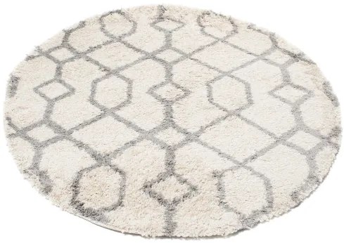 Koberec BOHO L224D béžový / tmavosivý kruh