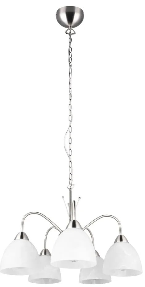 Závesné svietidlo so skleneným tienidlom v bielo-striebornej farbe ø 55 cm Dobby – Trio