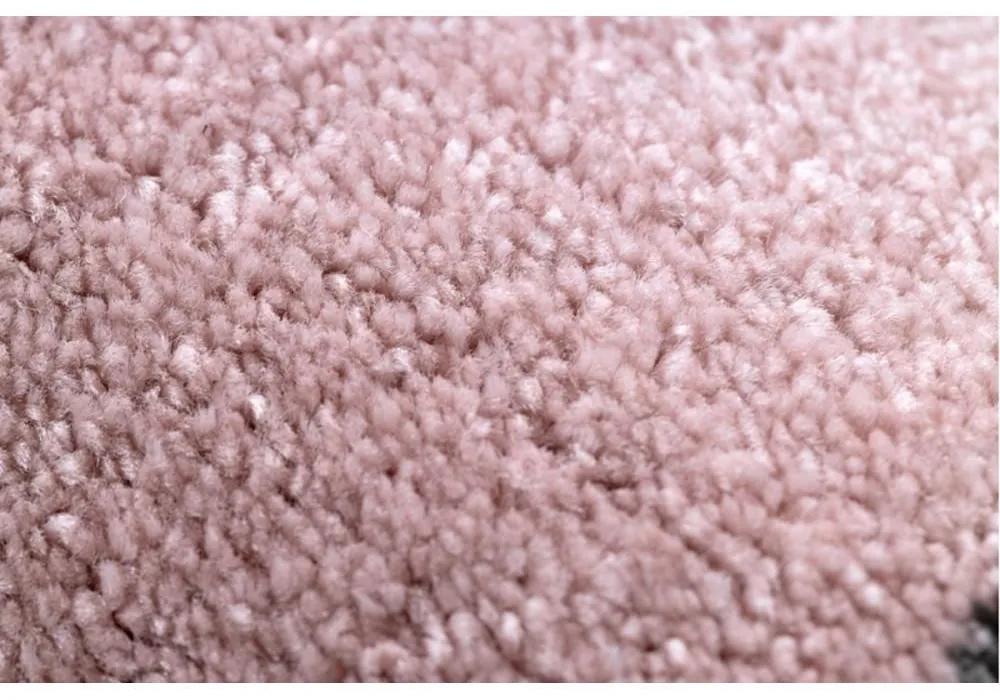 Detský kusový koberec Sloník ružový kruh 140cm