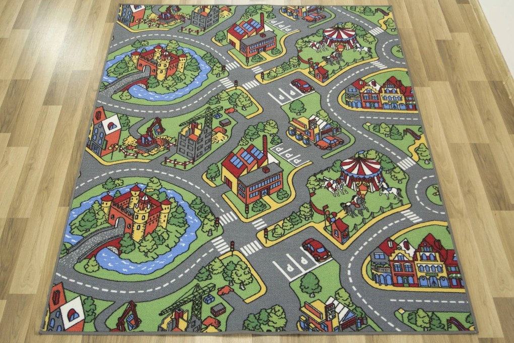Vopi, Detský kusový koberec Hravé mesto, 160x240, viacfarebná, detská izba