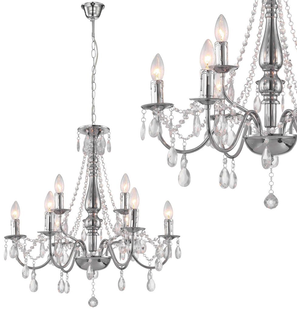 Toolight Toolight, stropné svietidlo 9xE14, EBT016-9CP, chróm, OSW-01231