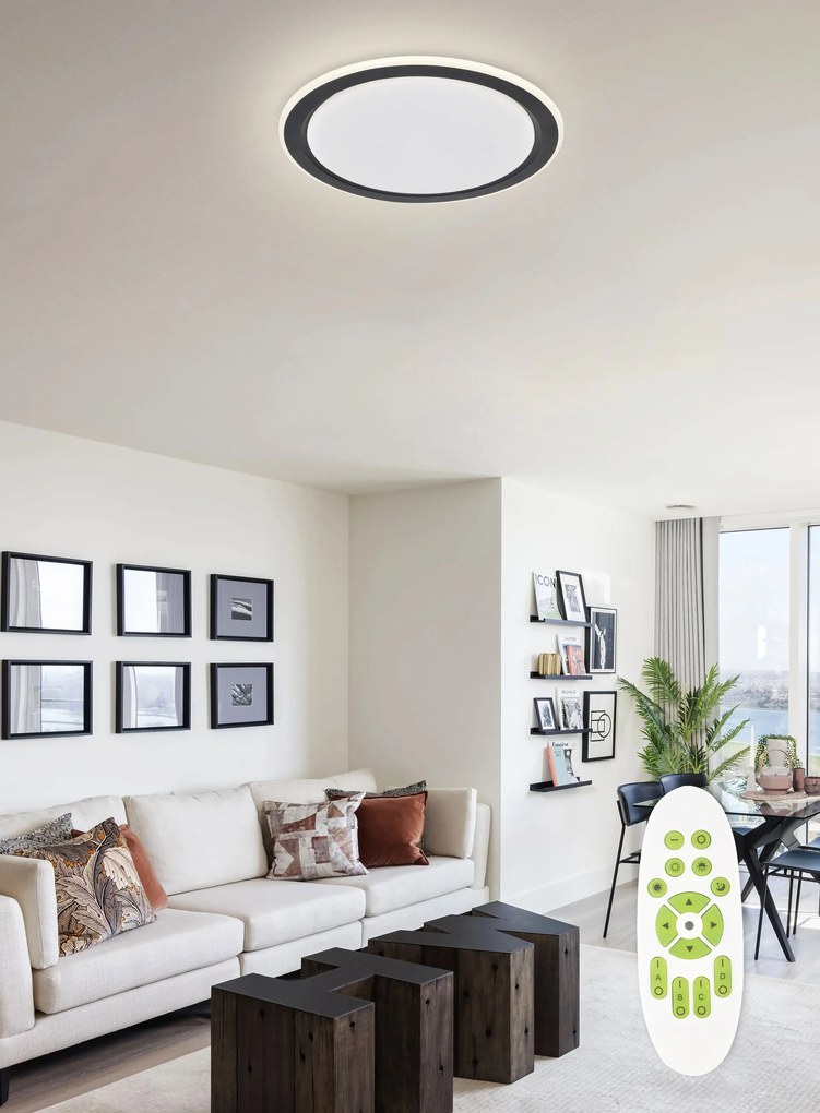 TOP LIGHT Svetlo nástenné-stropné Norman 50C RC, Čierna