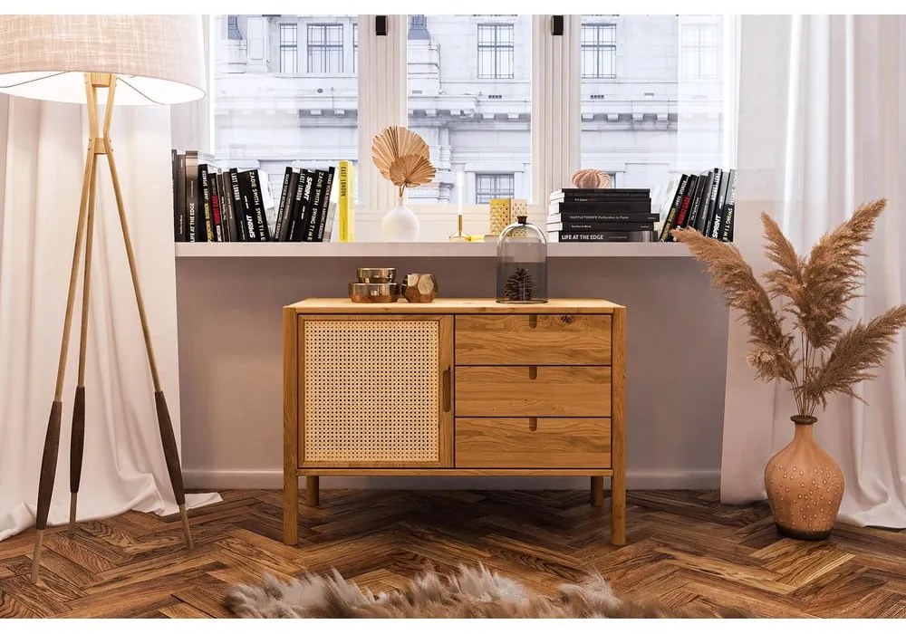 Nízka komoda z dubového dreva 97x69 cm Pola - The Beds