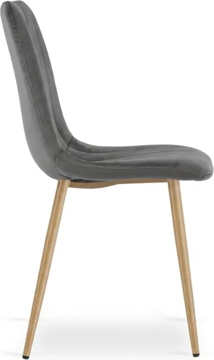 Sivá zamatová stolička LAVA PEWTER GREY