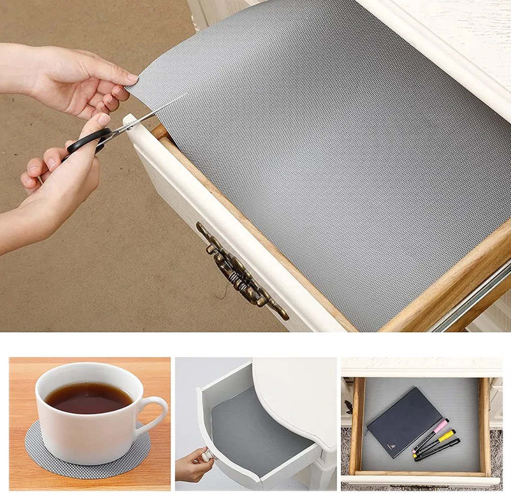 Protišmyková podložka do zásuvky LARGO 48 x 300 cm - šedá