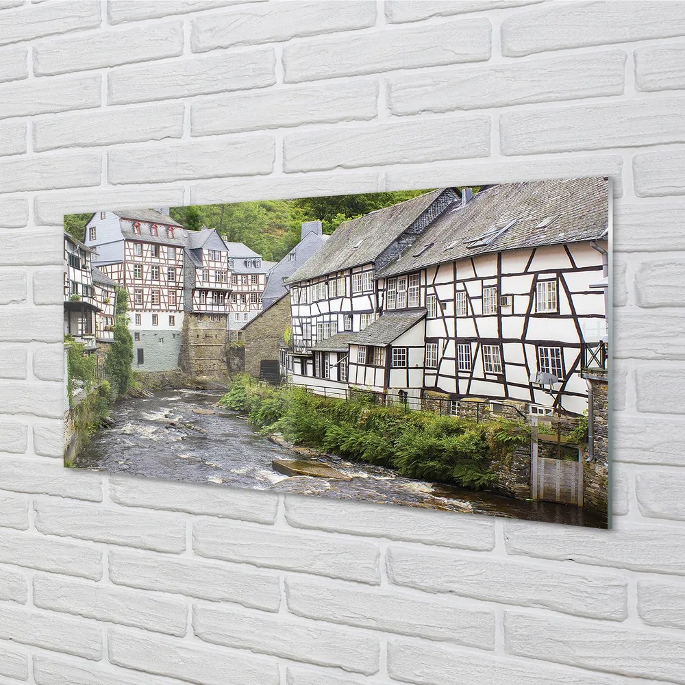 Sklenený obraz Germany Staré budovy River 140x70 cm