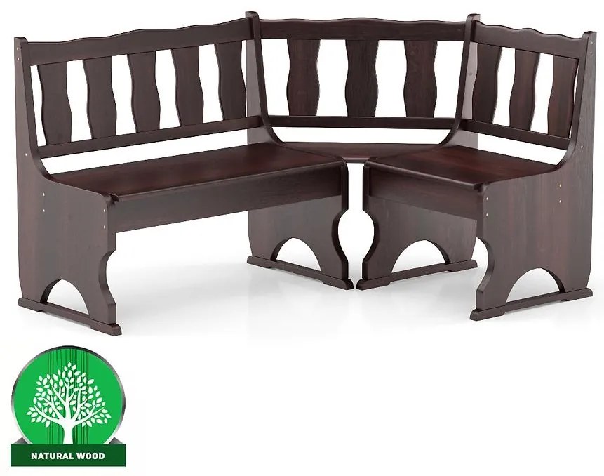 Rohová lavica borovica NR101-150x86x110 orech