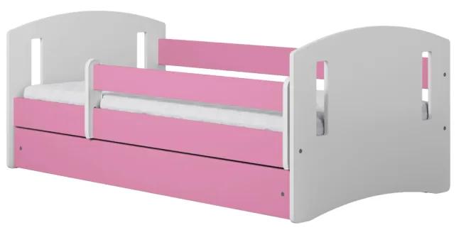 Kocot kids Detská posteľ Classic II ružová, varianta 80x140, bez šuplíků, s matrací
