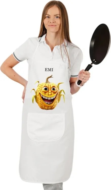 Kuchynská zástera Corny EMI, biela